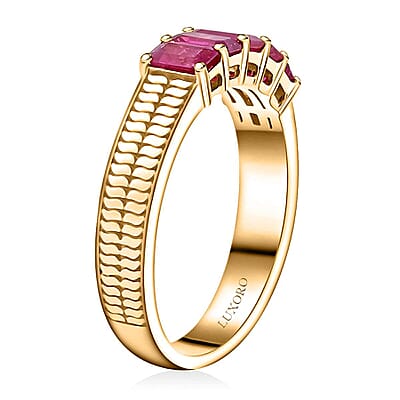 Certified & Appraised Luxoro AAA Mozambique Ruby 1.45 ctw Ring in 14K Yellow Gold (Size 9.0) 4.90 Grams