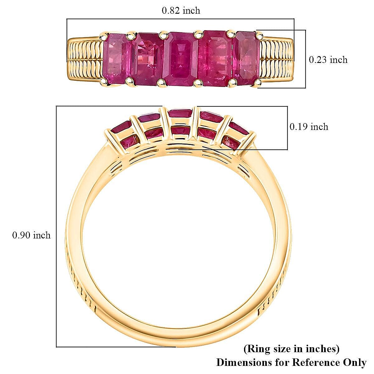Certified & Appraised Luxoro AAA Mozambique Ruby 1.45 ctw Ring in 14K Yellow Gold (Size 9.0) 4.90 Grams