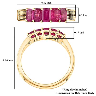 Certified & Appraised Luxoro AAA Mozambique Ruby 1.45 ctw Ring in 14K Yellow Gold (Size 9.0) 4.90 Grams