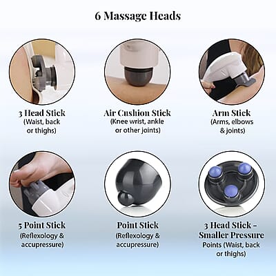 Lumina NRG Hammer NRG Deep Tissue Body Massager with 6 Massage Heads