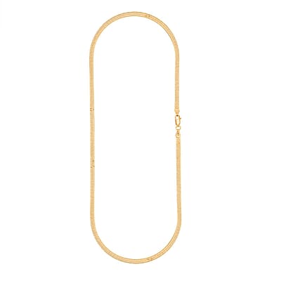 Herringbone Chain Necklace in 14K Yellow Gold Over Sterling Silver 18 Inches 6.20 Grams