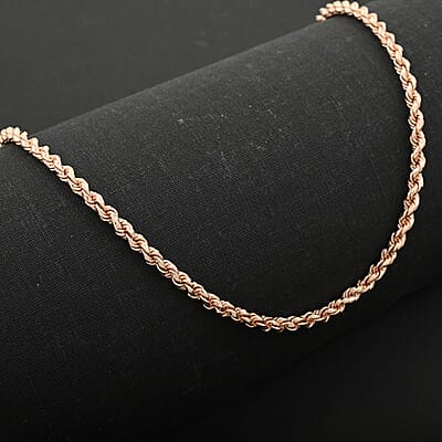 Necklace in 14K Rose Gold Over Sterling Silver 24 Inches 9 Grams