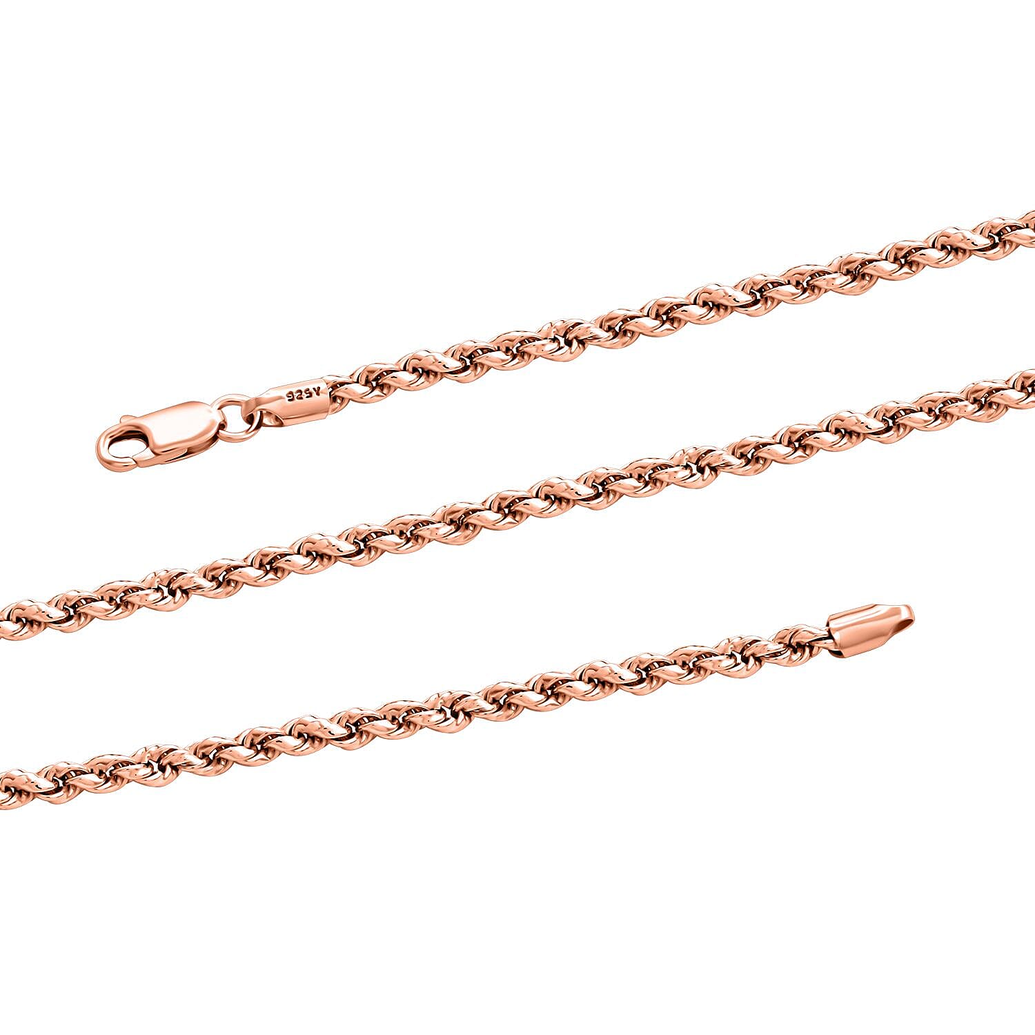 Necklace in 14K Rose Gold Over Sterling Silver 24 Inches 9 Grams