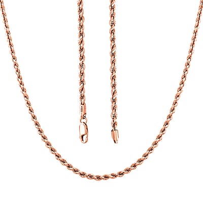 Necklace in 14K Rose Gold Over Sterling Silver 24 Inches 9 Grams
