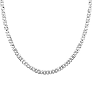 Sterling Silver Flat Curb Necklace 24 Inches 20.5 Grams