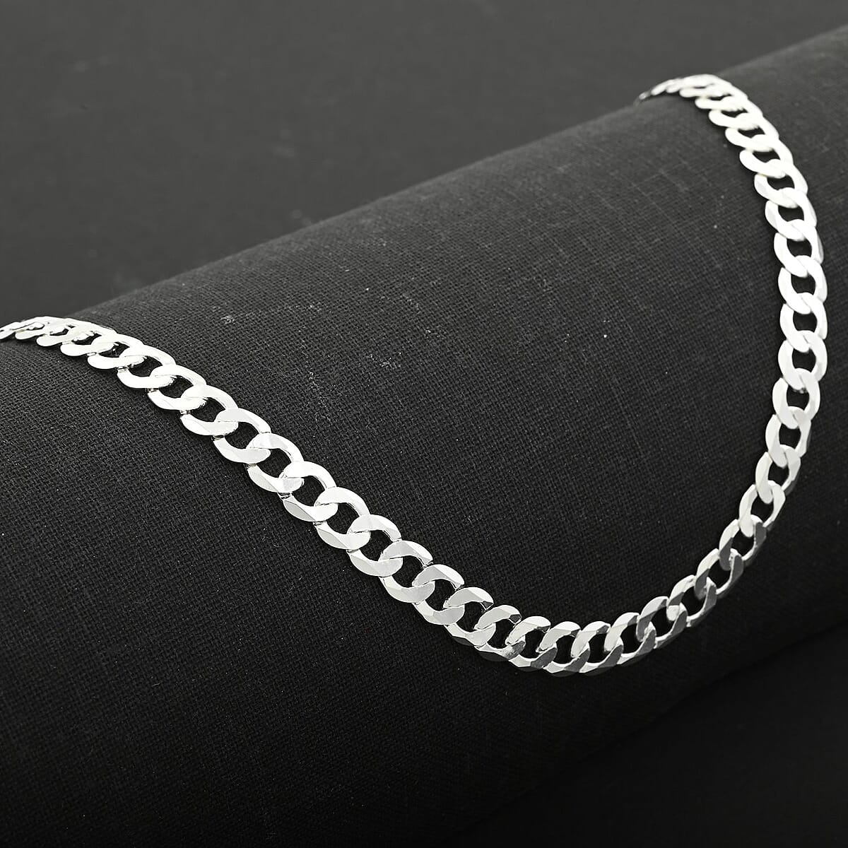 Sterling Silver Flat Curb Necklace 24 Inches 20.5 Grams image number 1