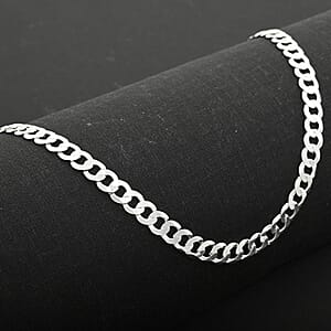 Sterling Silver Flat Curb Necklace 24 Inches 20.5 Grams