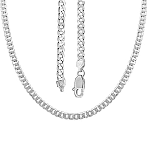 Sterling Silver Flat Curb Necklace 24 Inches 20.5 Grams