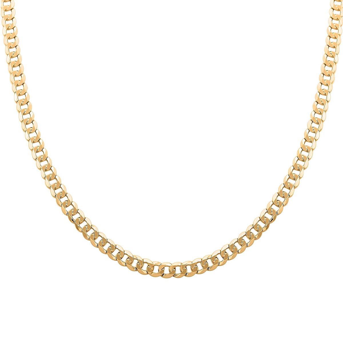 Flat Curb Necklace in 14K Yellow Gold Over Sterling Silver 24 Inches 20.5 Grams image number 0