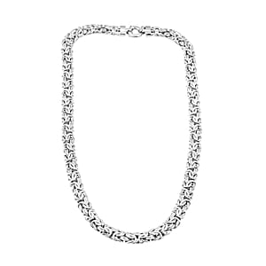 Byzantine Chain Necklace in Sterling Silver 20 Inches 15.90 Grams
