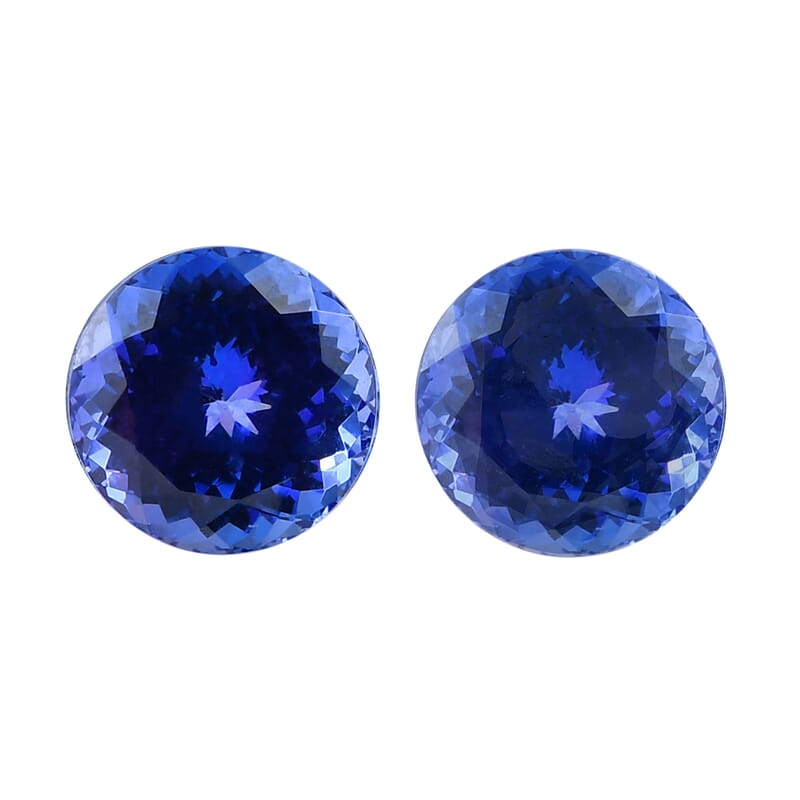 AAAA Ceylon Blue Sapphire Set of 2 (Rnd 5 mm) 1.10 ctw