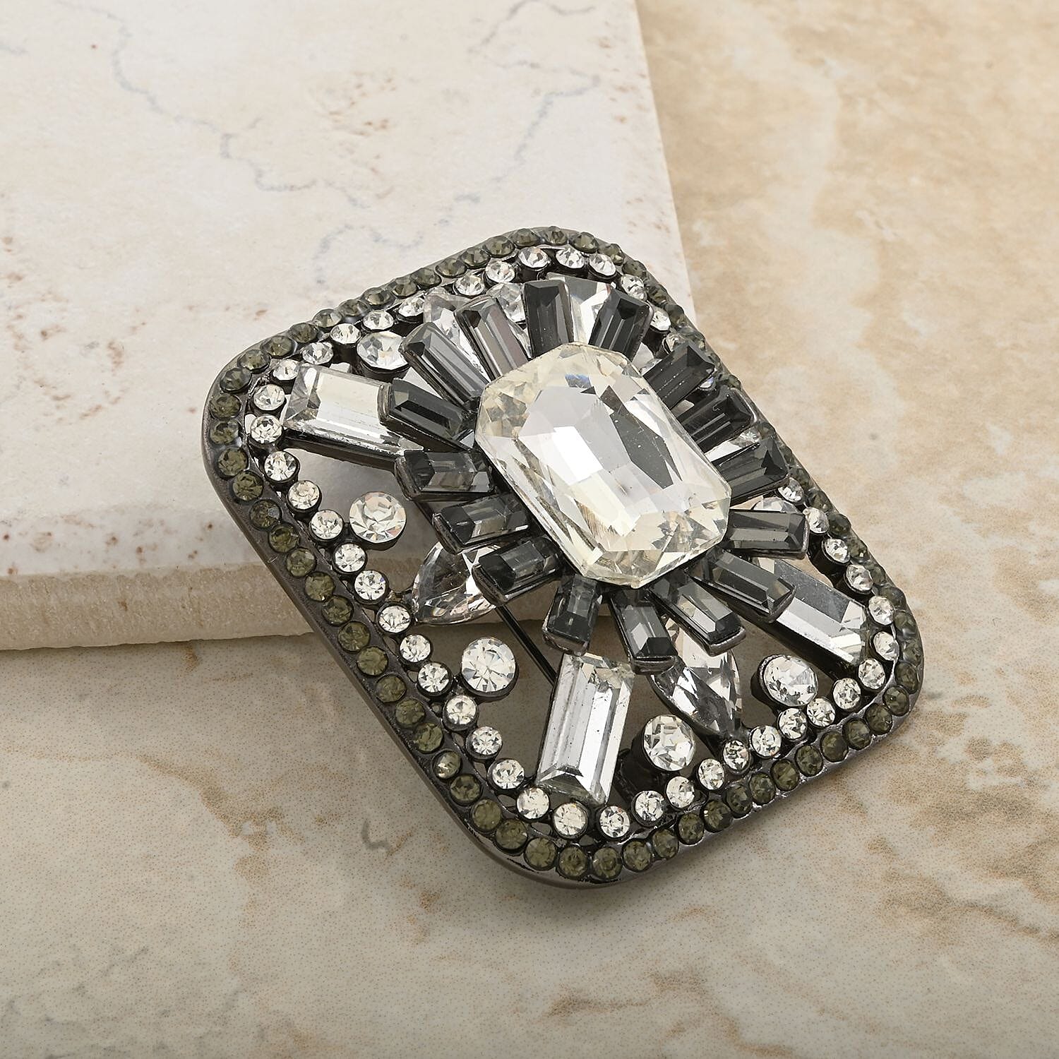 Buy Austrian Crystal Skyline Vintage Brooch in Silvertone at ShopLC.