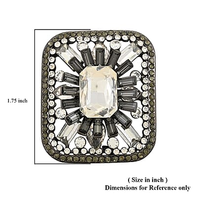 Austrian Crystal Skyline Vintage Brooch in Silvertone