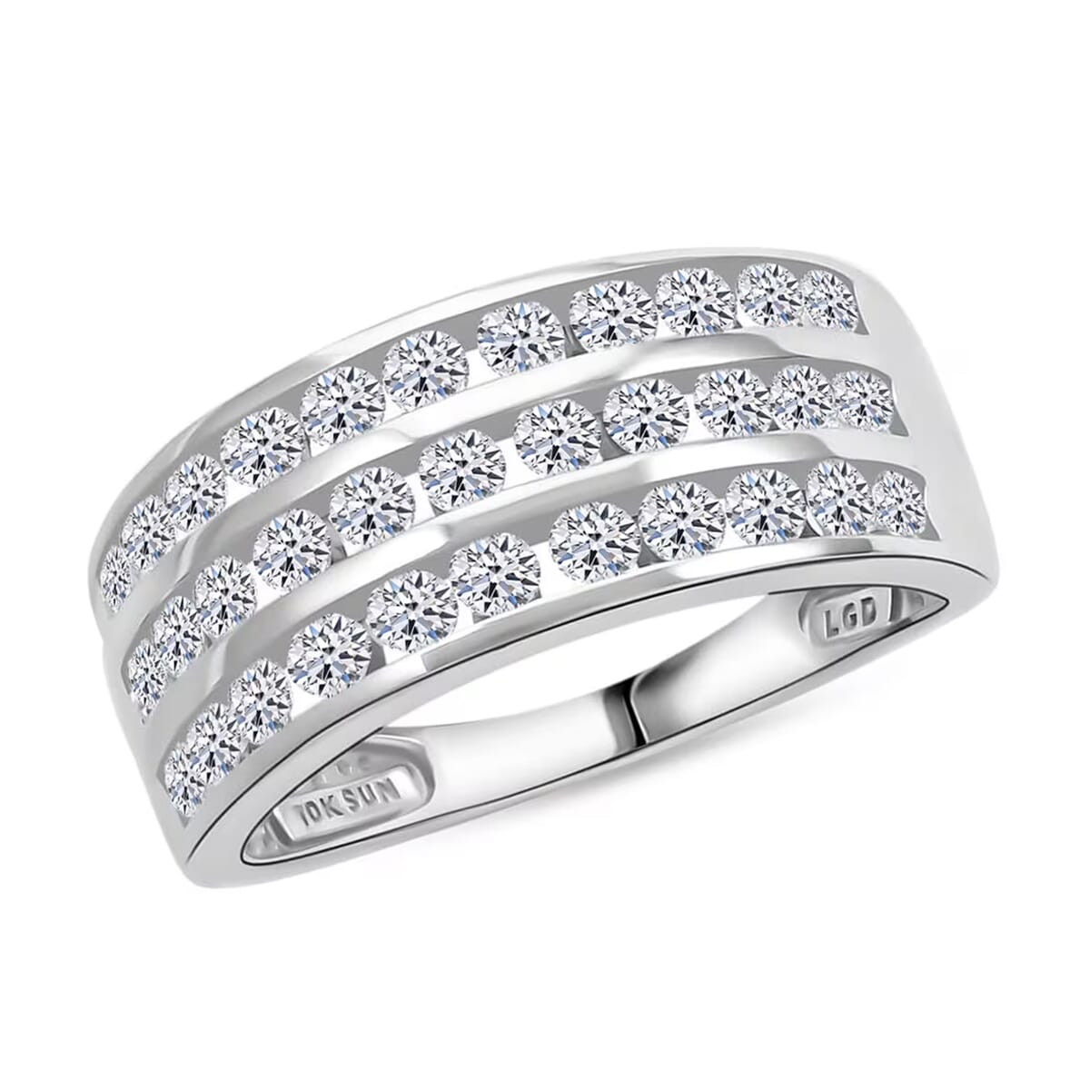 NY Closeout Luxuriant Lab Grown Diamond 1.00 ctw Ring in 10K White Gold (Size 5.0) image number 0