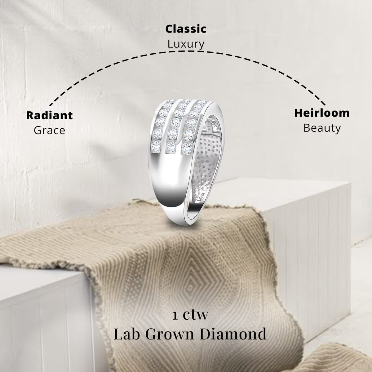NY Closeout Luxuriant Lab Grown Diamond 1.00 ctw Ring in 10K White Gold (Size 5.0) image number 4