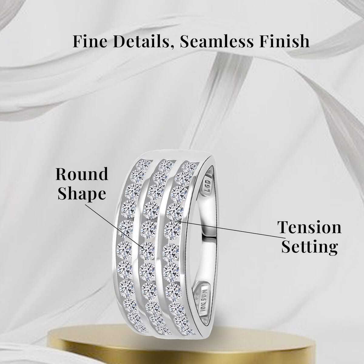 NY Closeout Luxuriant Lab Grown Diamond 1.00 ctw Ring in 10K White Gold (Size 5.0) image number 5