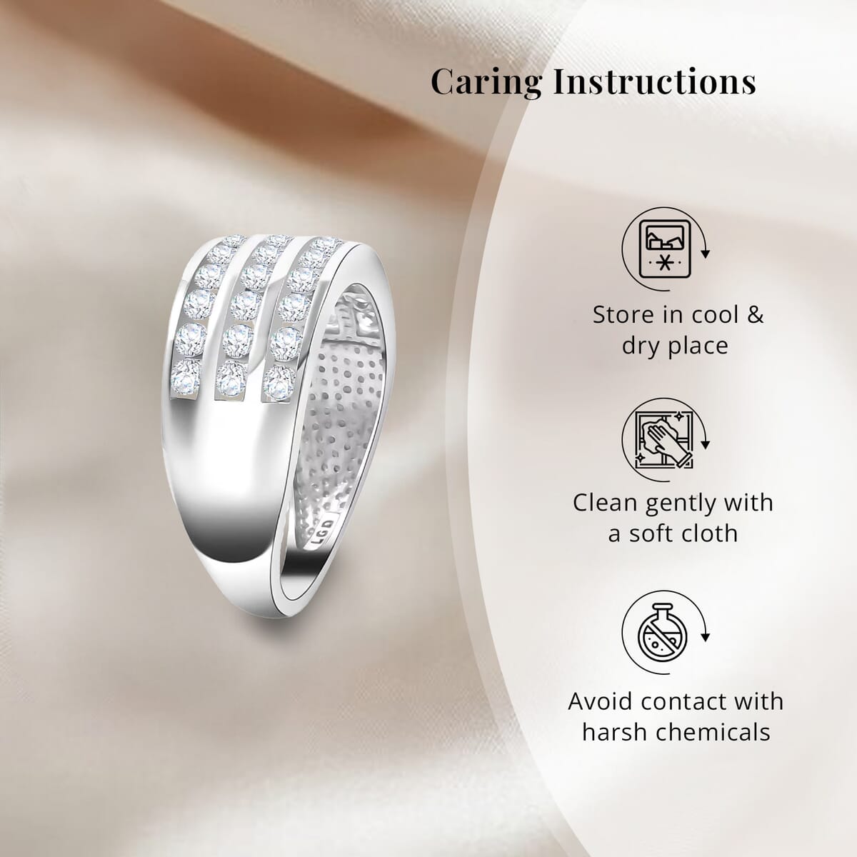 NY Closeout Luxuriant Lab Grown Diamond 1.00 ctw Ring in 10K White Gold (Size 5.0) image number 6
