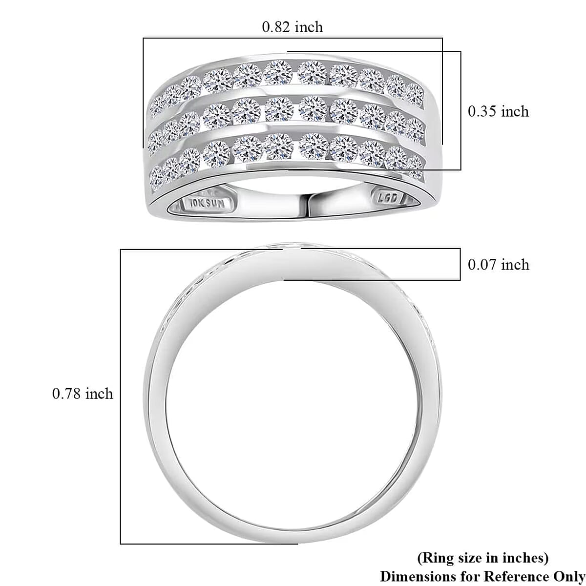 NY Closeout Luxuriant Lab Grown Diamond 1.00 ctw Ring in 10K White Gold (Size 6.0) image number 7