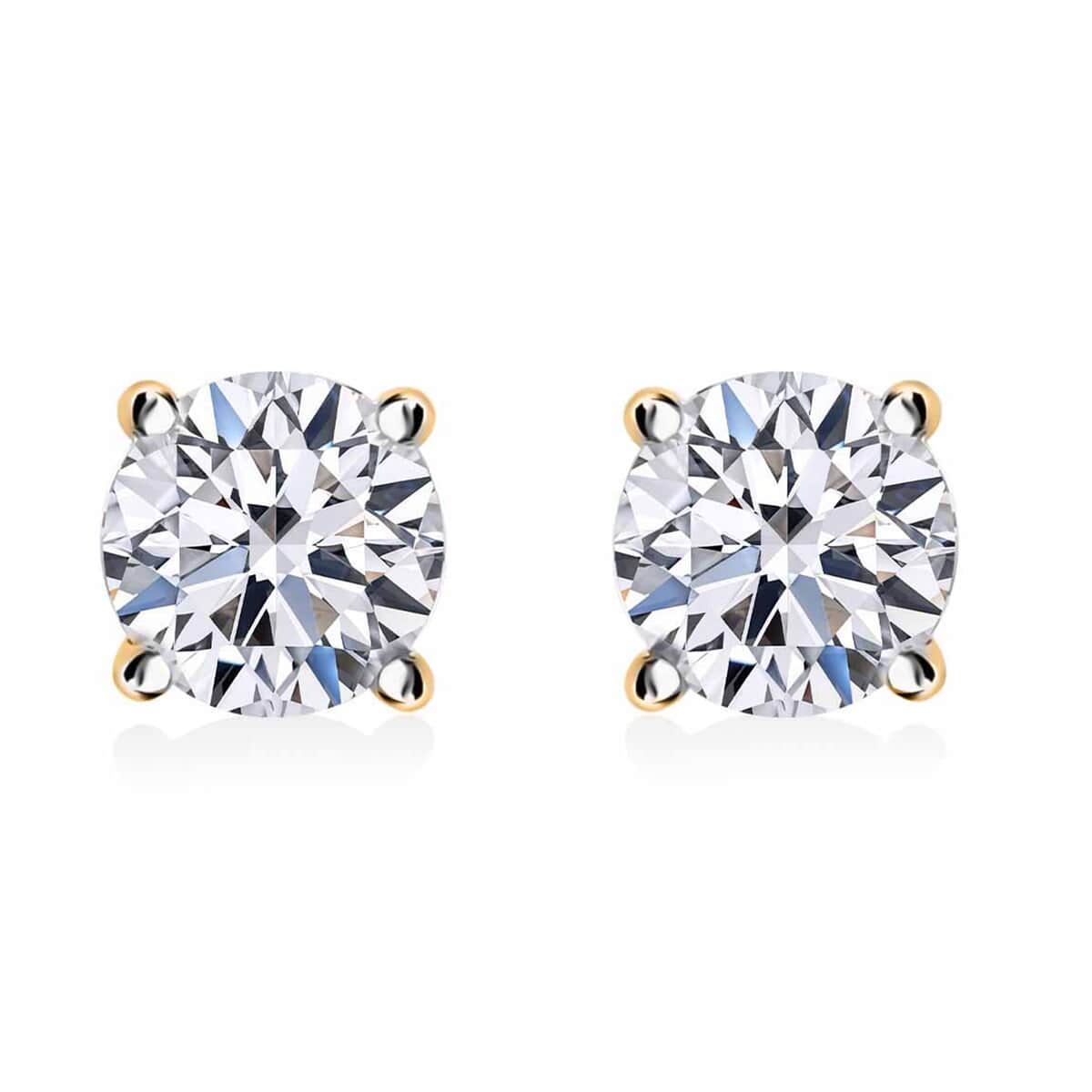 Luxuriant Lab Grown Diamond 1.00 ctw Stud Earrings in 10K Yellow Gold 0.90 Grams image number 0