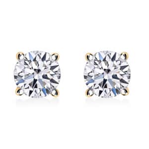 Luxuriant Lab Grown Diamond 1.00 ctw Stud Earrings in 10K Yellow Gold 0.90 Grams