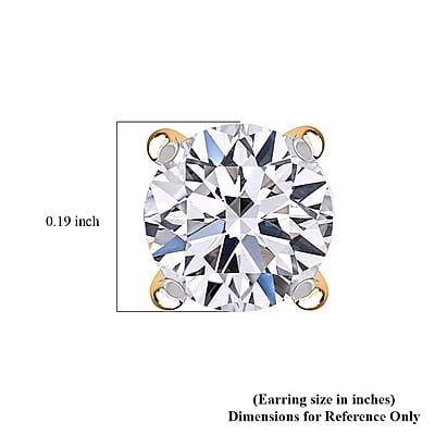 Luxuriant Lab Grown Diamond G VS 1.00 ctw Stud Earrings in 10K Yellow Gold 0.90 Grams
