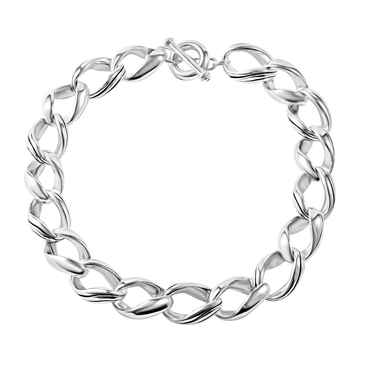 Curb Chain Necklace in Sterling Silver 83.45 Grams 20 Inches image number 0