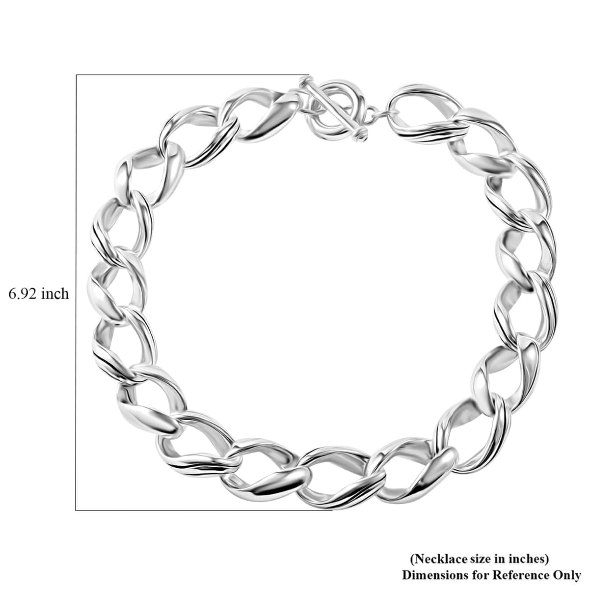 Curb Chain Necklace in Sterling Silver 83.45 Grams 20 Inches image number 4