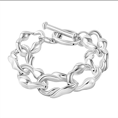 Sterling Silver Toggle Clasp Bracelet (8.00 In) 20.41 Grams