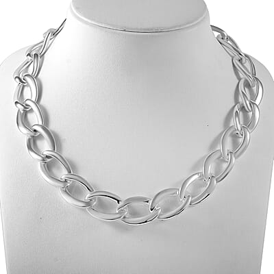 Sterling Silver Curb Toggle Clasp Necklace 20 Inches 48.55 Grams