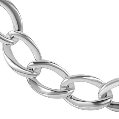 Sterling Silver Curb Toggle Clasp Necklace 20 Inches 48.55 Grams