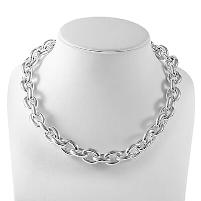 Cable Chain Necklace in Sterling Silver 86.07 Grams 20 Inches