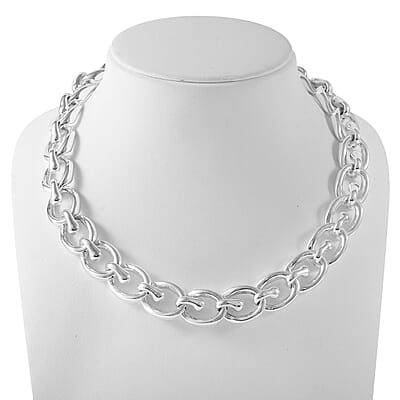 Link Chain Necklace in Sterling Silver 20 Inches 50 Grams