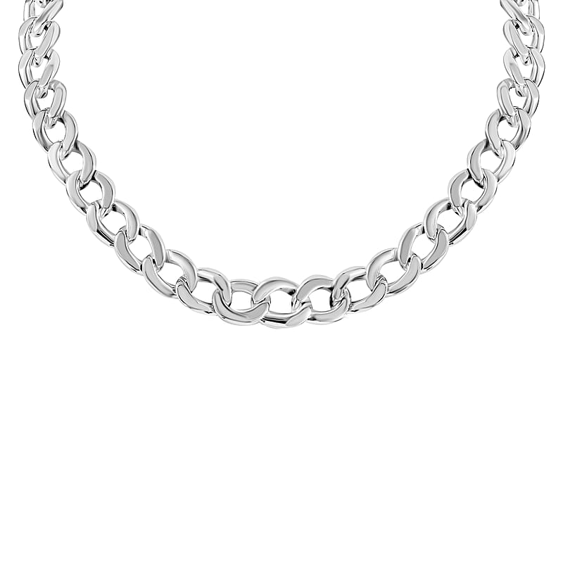 Sterling Silver Curb Toggle Clasp Necklace 20 Inches 29.85 Grams