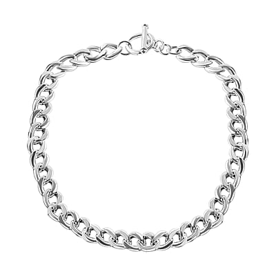 Sterling Silver Curb Toggle Clasp Necklace 20 Inches 29.85 Grams