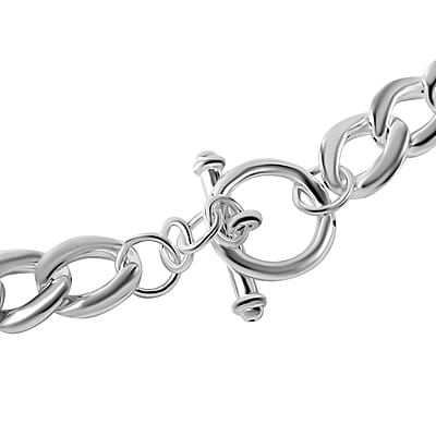 Sterling Silver Curb Toggle Clasp Necklace 20 Inches 29.85 Grams