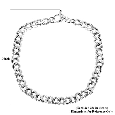 Sterling Silver Curb Toggle Clasp Necklace 20 Inches 29.85 Grams