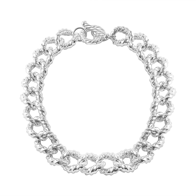 Sterling Silver Toggle Clasp Necklace 20 Inches 97.52 Grams