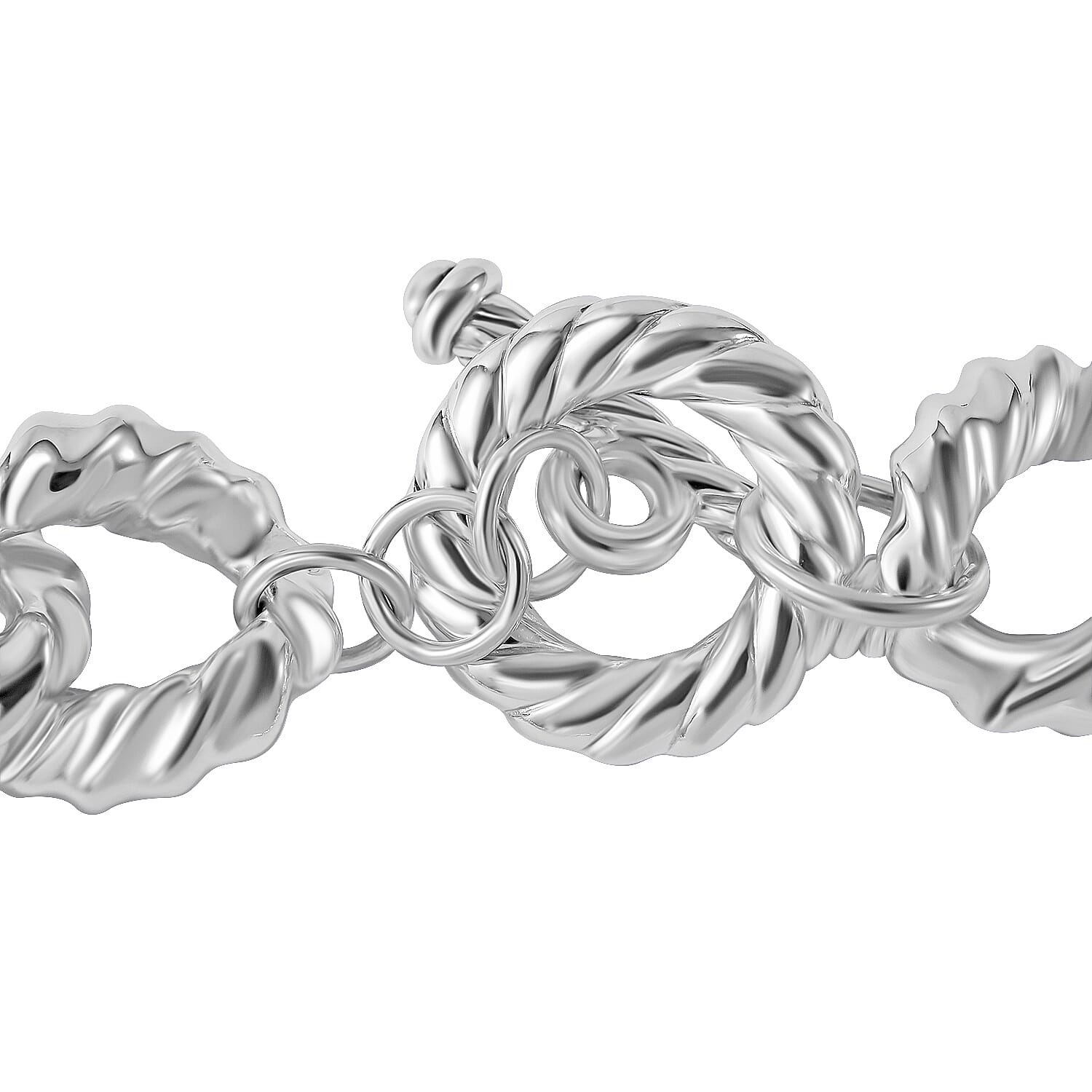 Sterling Silver Toggle Clasp Necklace 20 Inches 97.52 Grams