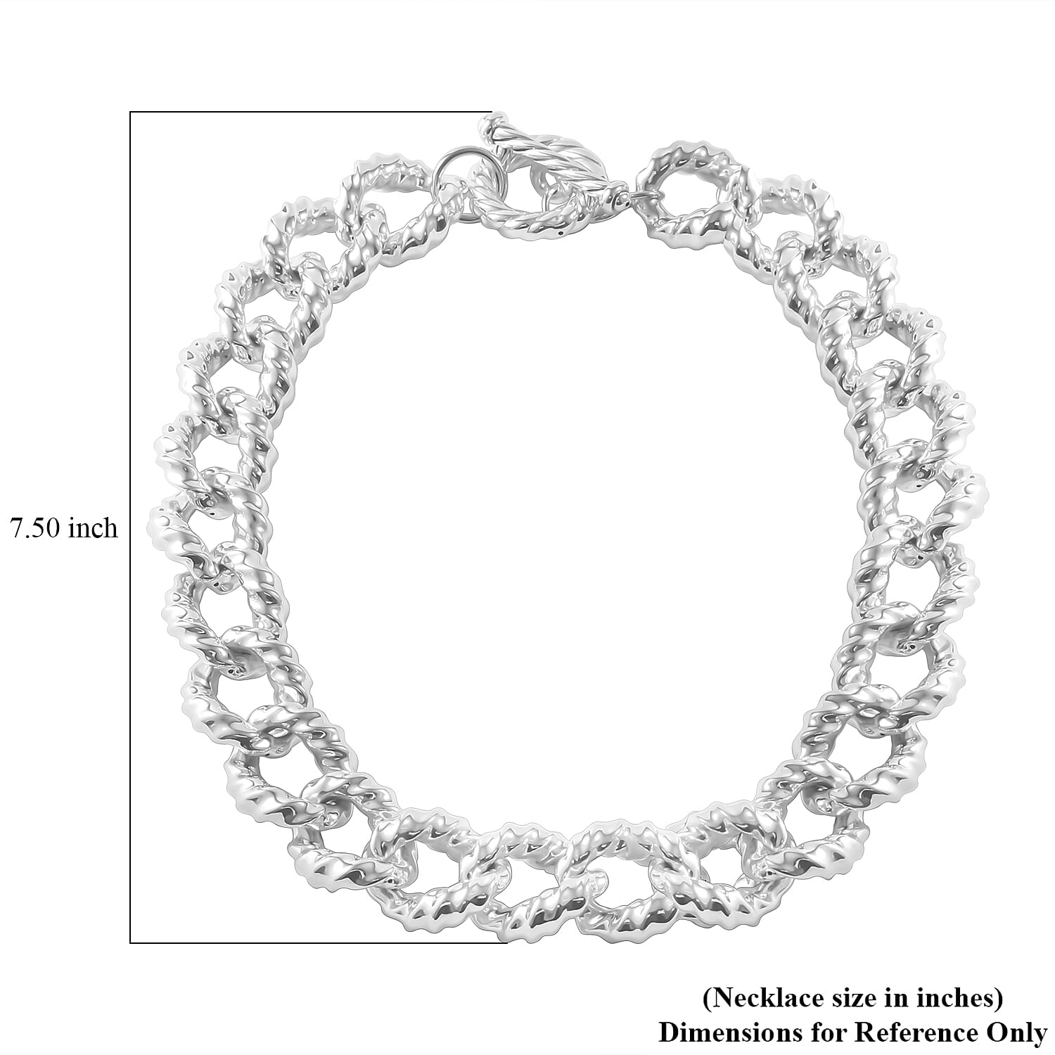 Sterling Silver Toggle Clasp Necklace 20 Inches 97.52 Grams