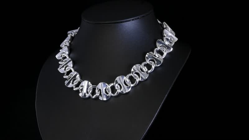 Sterling Silver Toggle Clasp Necklace 20 Inches 69.63 Grams