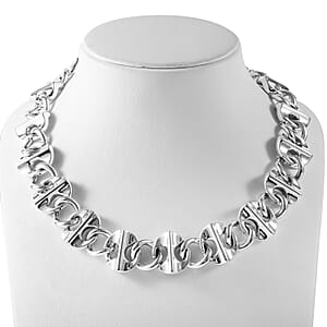 Sterling Silver Toggle Clasp Necklace 20 Inches 69.63 Grams