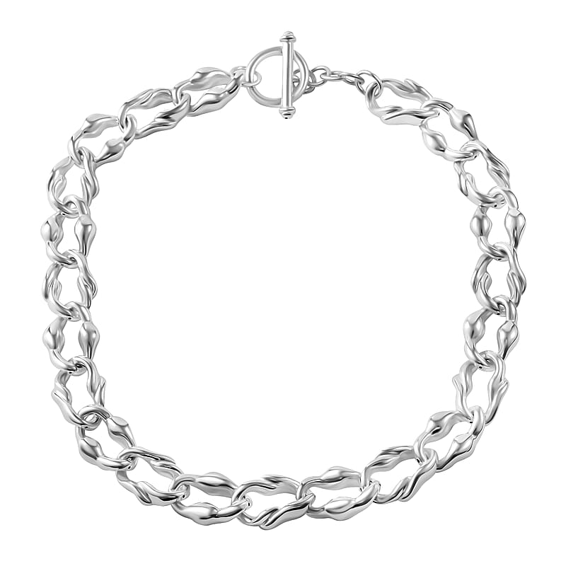 Sterling Silver Toggle Clasp Necklace 20 Inches 50.13 Grams