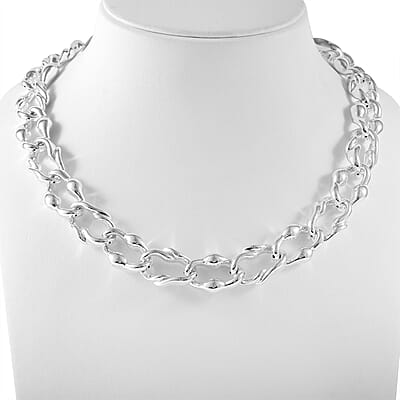 Sterling Silver Toggle Clasp Necklace 20 Inches 50.13 Grams