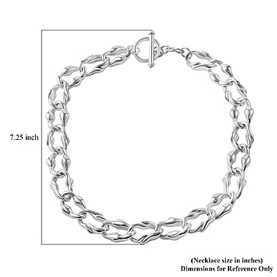 Sterling Silver Toggle Clasp Necklace 20 Inches 50.13 Grams