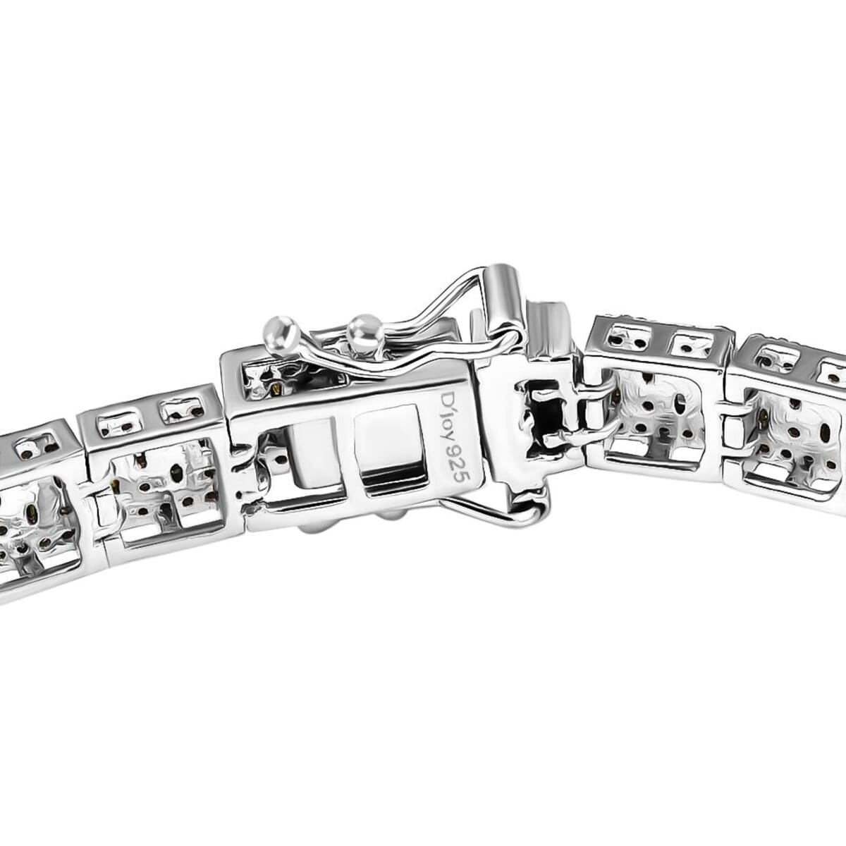 Multi Diamond 4.00 ctw Art Deco Bracelet in Rhodium Over Sterling Silver (7.25 In) image number 3