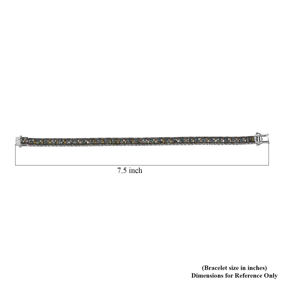 Multi Diamond 4.00 ctw Art Deco Bracelet in Rhodium Over Sterling Silver (7.25 In) image number 4