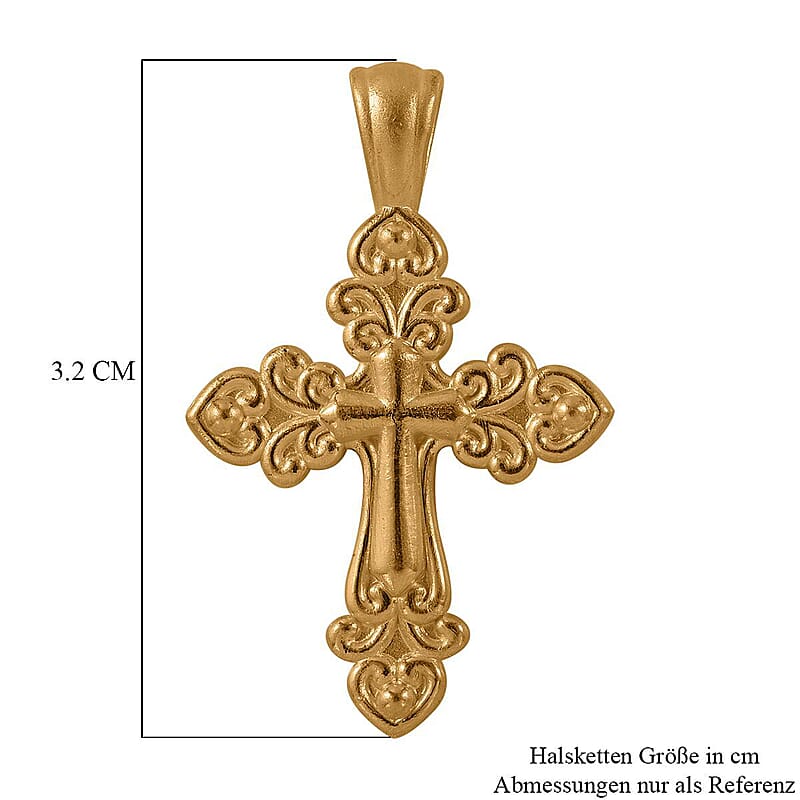 Cross Pendant without Chain in 24K Yellow Gold 1.0 Grams