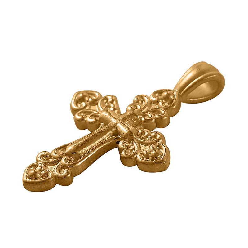 Cross Pendant without Chain in 24K Yellow Gold 1.0 Grams
