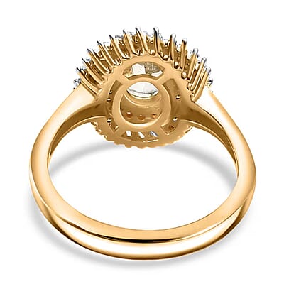 D'Joy Premium Madagascar Yellow Apatite, Yellow and White Diamond 1.25 ctw Spirit of the Sea Ring in 18K Vermeil Yellow Gold Over Sterling Silver (Size 10.0)