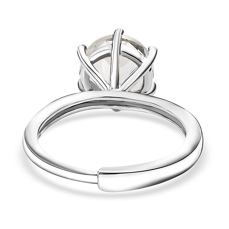 Karis Montezuma Prasiolite 1.85 ctw Adjustable Solitaire Ring in Platinum Bond (Size 5.0)
